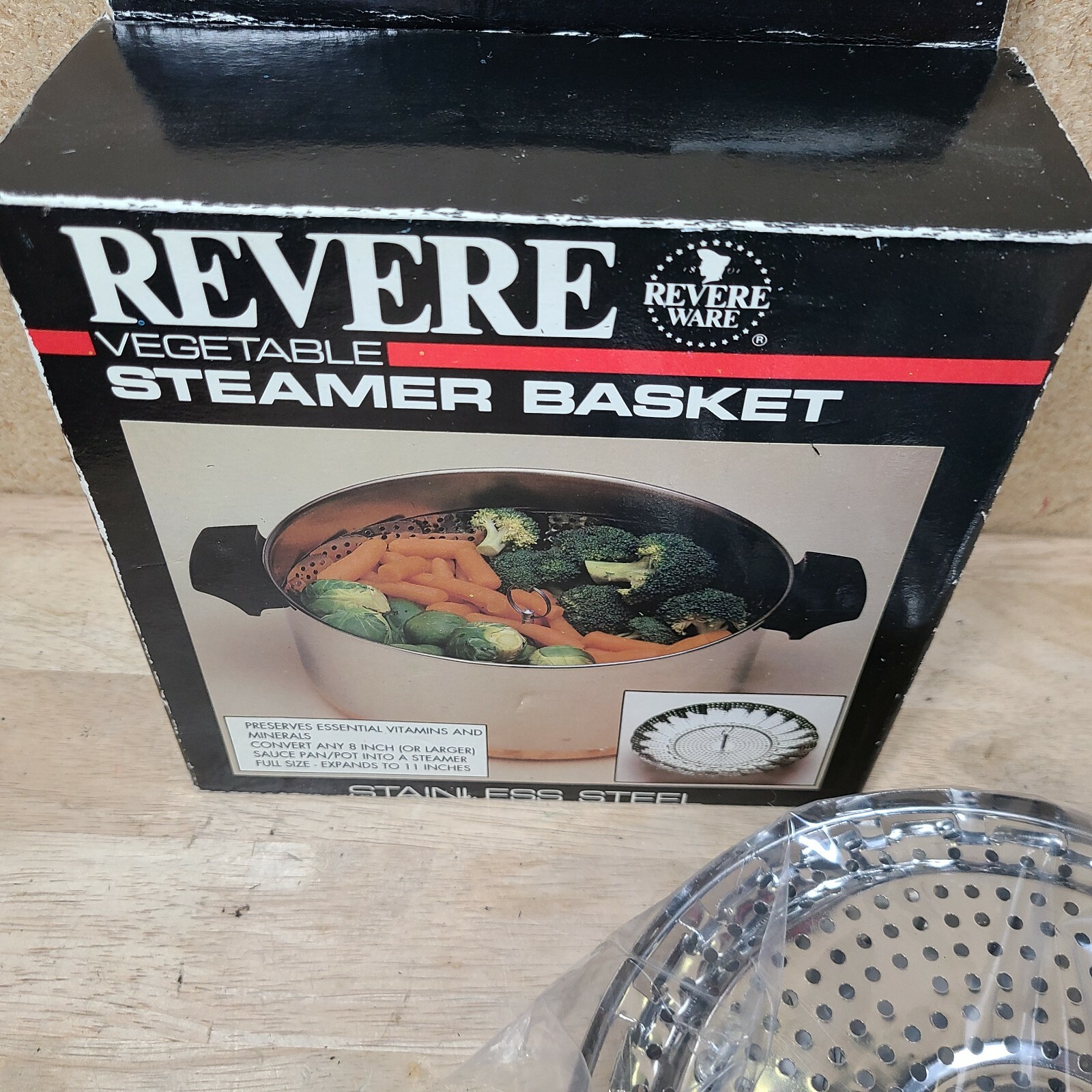 Vintage Revere Ware Vegetable Steamer Basket Insert Stainless Steel