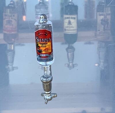 Dolls House Sierra Tequila Glass Bottle In A Pewter Optic 1:12 Scale tumdee