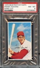 1970 MLB PHOTOSTAMPS FRANK HOWARD PERFORATED PSA NM-MT 8 