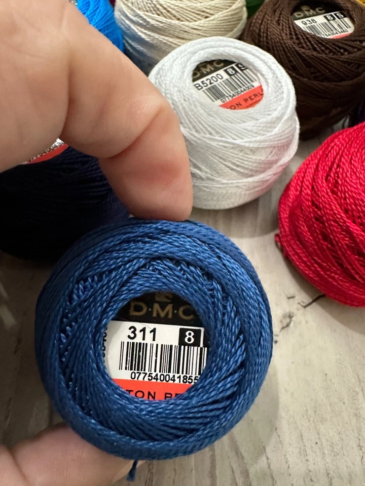DMC Coton Perle Thread Balls Size 8 Assorted Colors 10g Each Lot Of 11 - Image 2 of 4