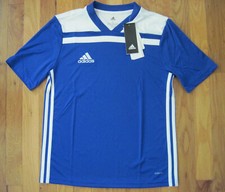 ADIDAS Regista 18 Climalite Youth Short Sleeve Soccer Jersey Blue White NWT