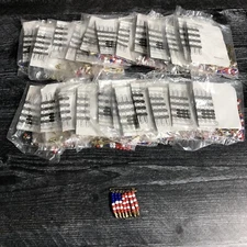 25 Craft Patriotic USA Flag Beads & Safety Pins