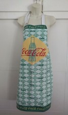 VTG 1999 Coca-Cola Full Apron Green Checkered Unisex Hard To Find