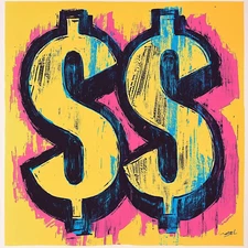 💵 Pop Art Dollar Signs 💥 Andy Warhol Style | 30x30" | Giclée | Signed + COA V2