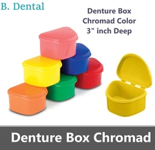 Dental Denture Box CHROMAD DENTURE BATH CASE Retainer Case- 3' Deep, 12/Box
