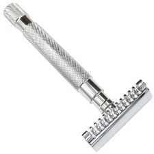 Parker 68S Stainless Steel Handle Double Edge Safety Razor with Open Comb Head 