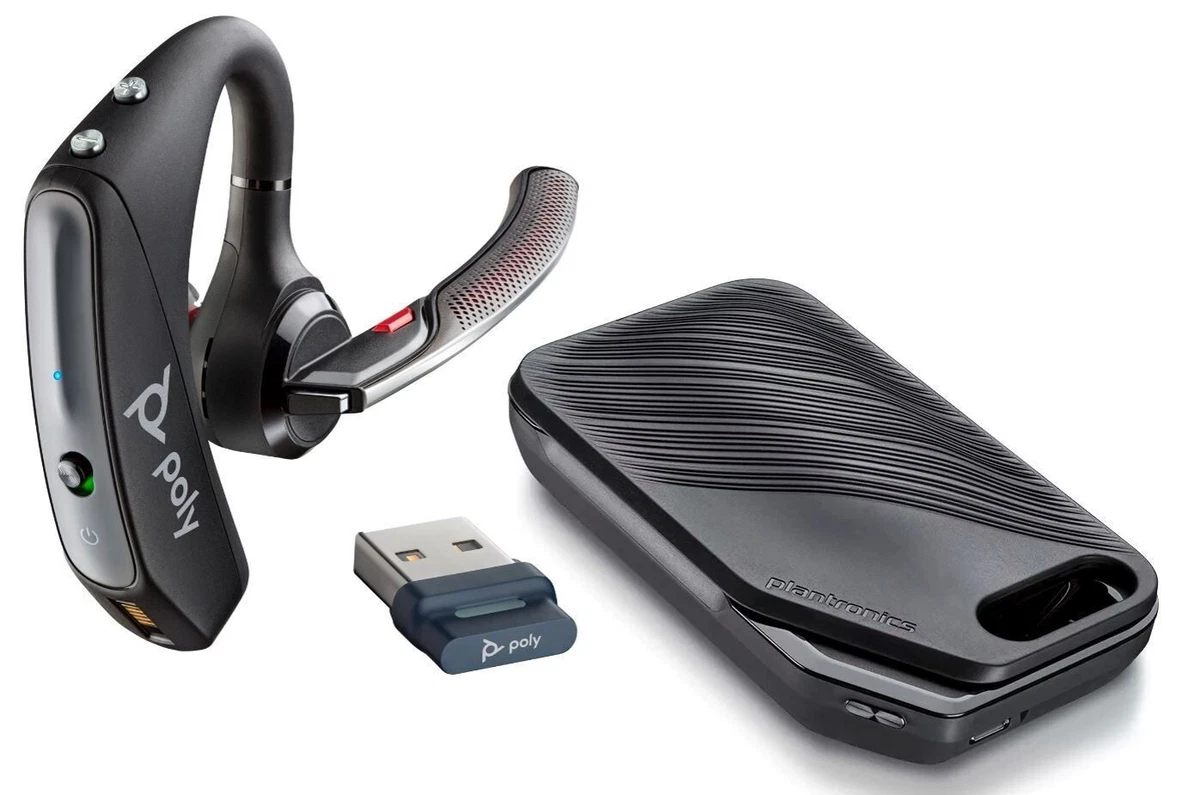 HP POLY Voyager 5200 UC Bluetooth Headset with BT700 USB A to