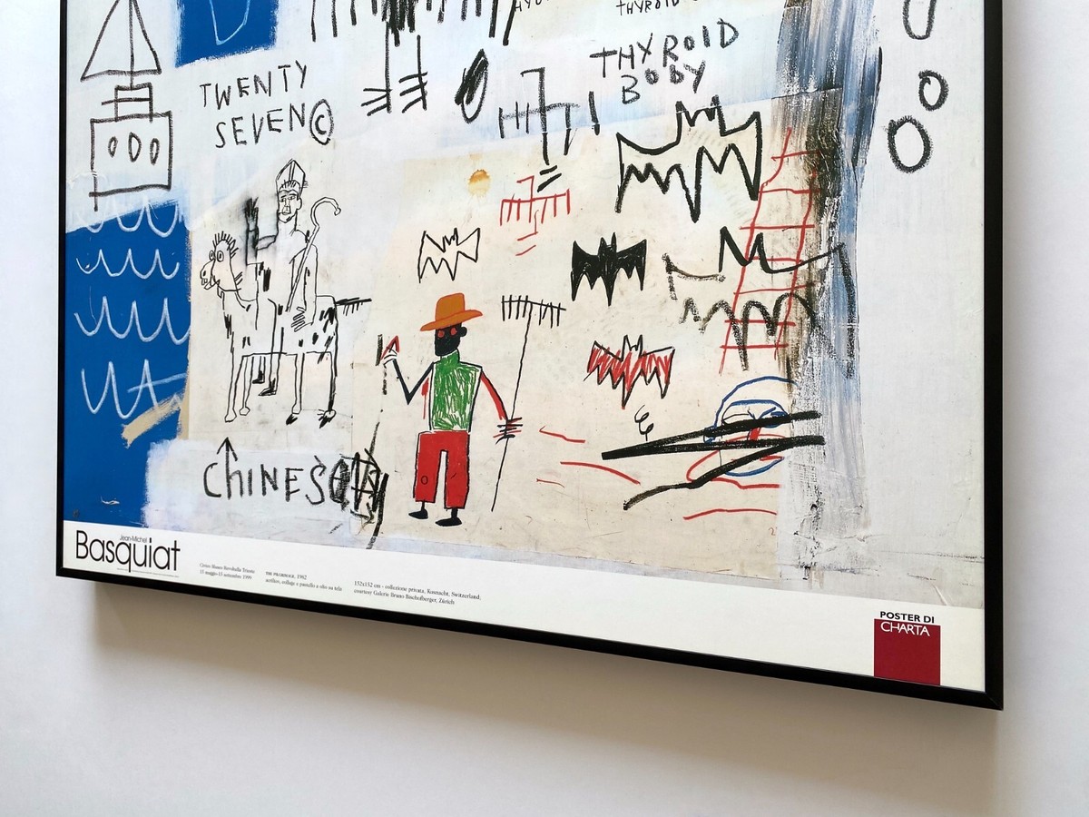 JEAN MICHEL BASQUIAT RARE 1999 LITHOGRAPH PRINT FRAMED POSTER
