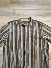 Tommy Bahama Denim Button Up Shirt Mens Long Sleeve Cotton Striped Adult XL