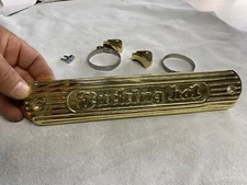 Motorcycle Exhaust heat shield cast brass triumph,harley,indian Chopper bobber