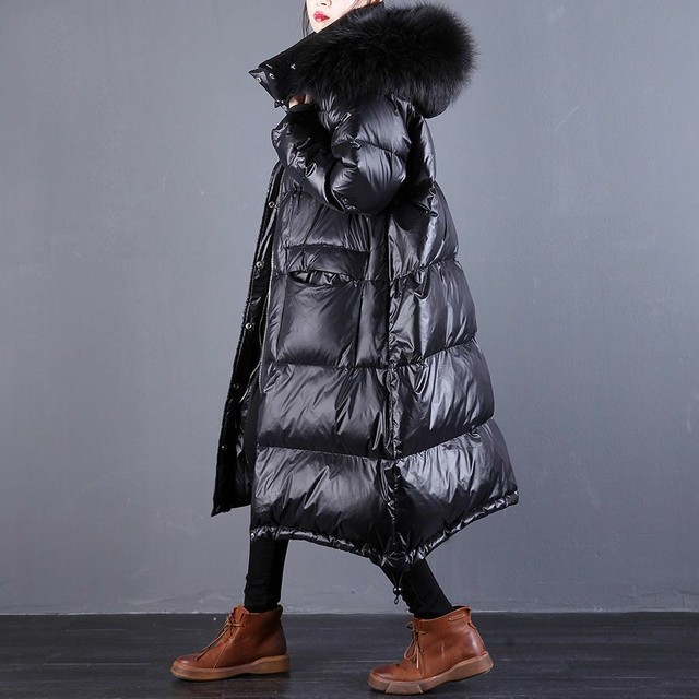 black shiny coat with fur hood zara