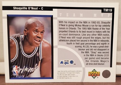 1993-94 Upper Deck Team MVP Shaq | eBay