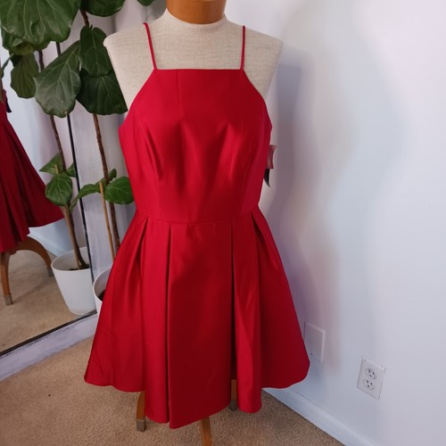 Betsy & Adam Size 10 Fit & Flare Womens Dress Strappy Prom Gala Formal Party Red - Picture 2 of 12