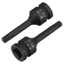 2pcs M7 Impact Spline Bit Socket 3/8" Drive 60mm Length CR-MO Metric Sizes