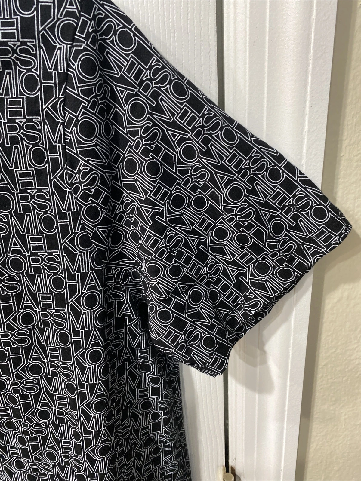 Abito maglietta Michael Michael Kors donna nero bianco logo cotone taglia L