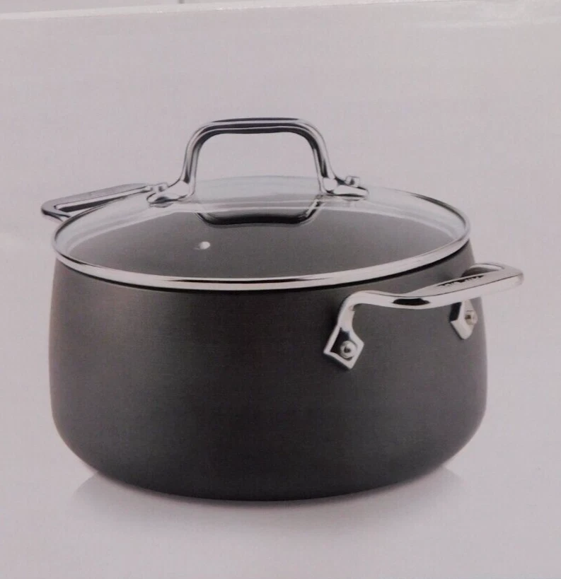 All-Clad HA1 Hard Anodized Nonstick Stockpot with Glass Lid, 4 Quart - New