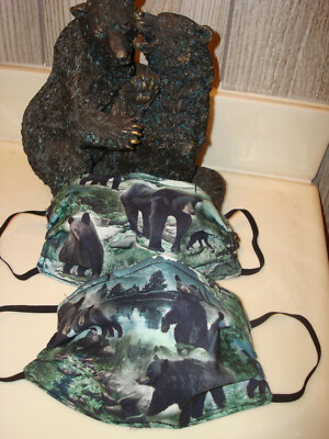 Black Bear design FACE MASK Reusable Washable Unisex Face Cover Cloth USA Seller