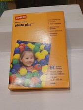 Staples Photo Plus Gloss Paper, 4" x 6", 60 Sheets New. D