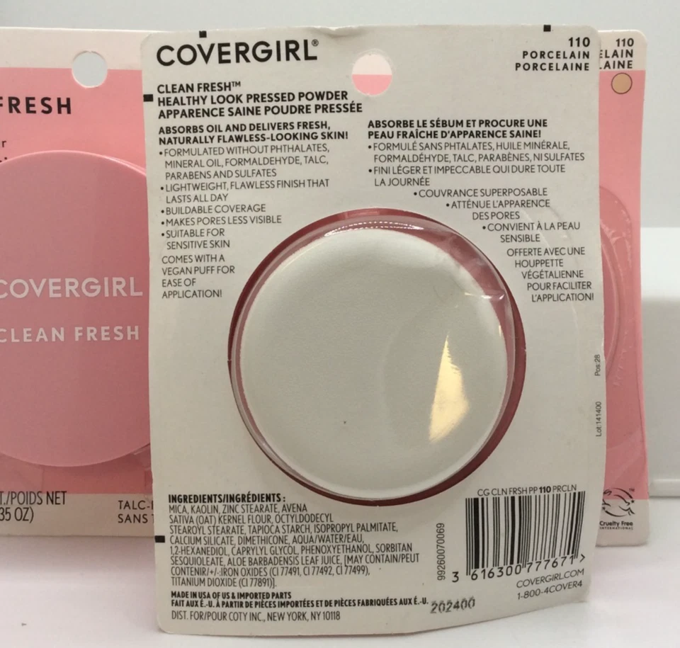 Covergirl Clean Fresh Healthy Look Pressed Powder 110 Porcelain 🔥PACK OF 3🔥 - Image 2 of 2