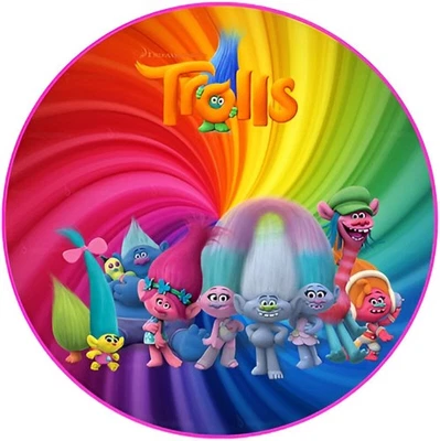 MARKENLOS Trolls Essbar Zuckermasse Tortenbild Tortenaufleger Torte