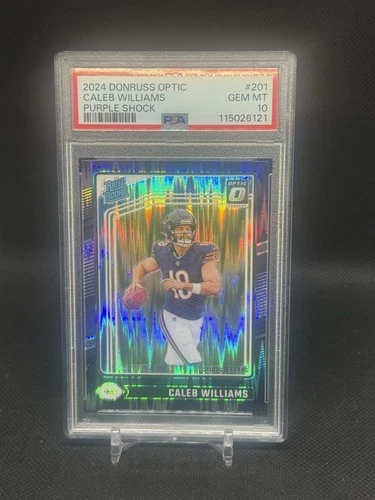 2024 Donruss Optic - Rated Rookie Caleb Williams #201 Purple Shock Prizm PSA 10
