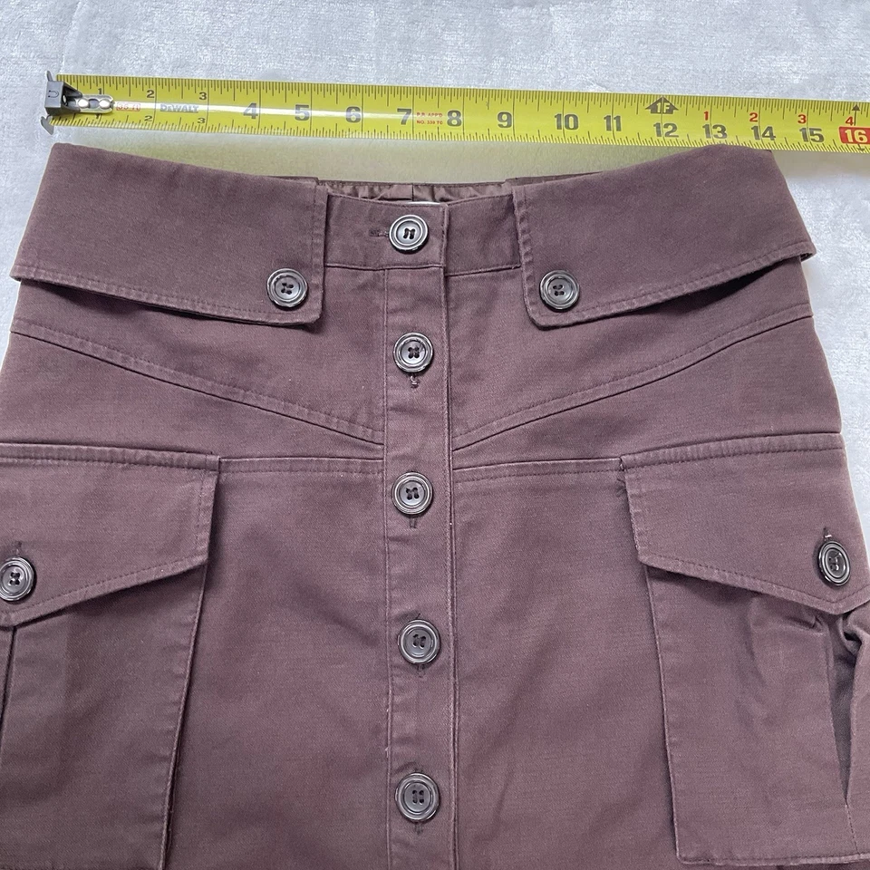 Falda lápiz marrón con botones To The Max talla 2 bolsillos de carga forrados Y2K Business Foto 4 de 4