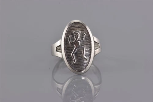 Vintage Sterling Silver Dancing Pixie Brownie Girl Scouts Band Ring 925 Sz: 3