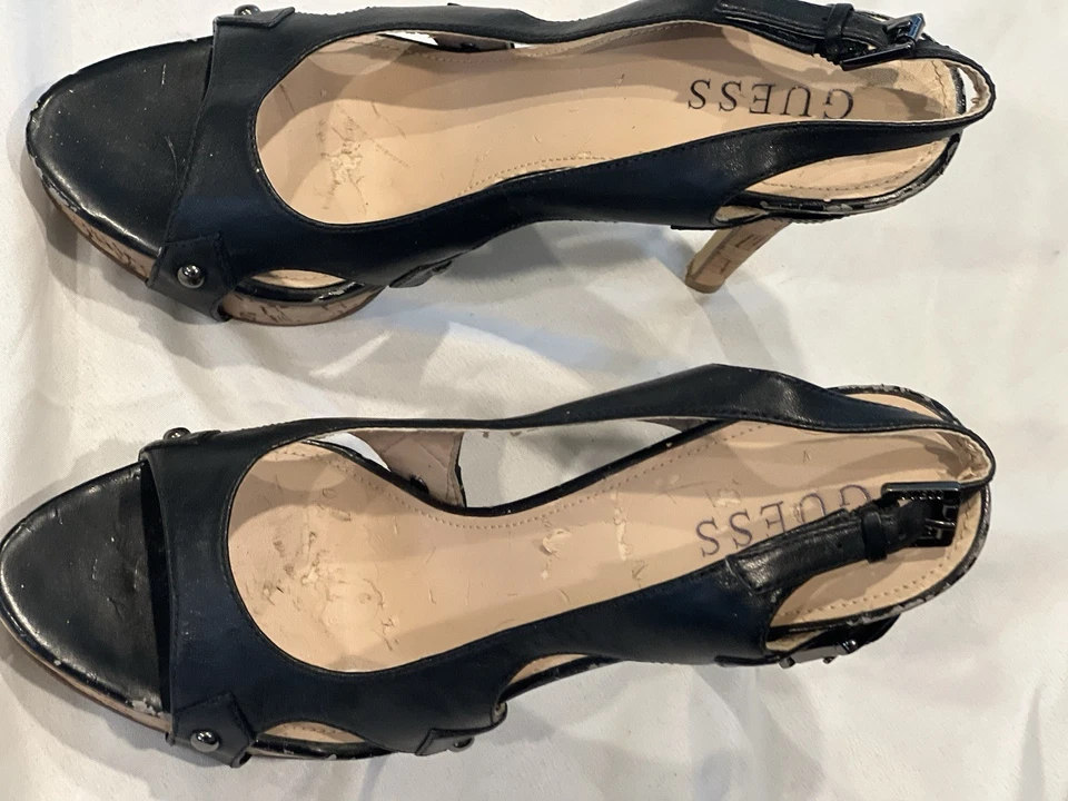 GUESS Women's Ankle Strap Dress Heels Black Size 8 - Image 3 of 4