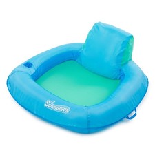 SwimWays Spring Float SunSeat Inflatable Pool Chair, Blue, 38"x38", 250lb Limit