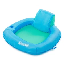 SwimWays Spring Float SunSeat Inflatable Pool Chair, Blue, 38"x38", 250lb Limit