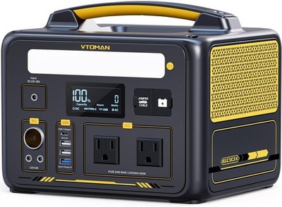 Portable Power Station with Car Jump Start 600W Solar Generator LiFePO4 Battery
