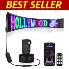 Large 37''x8'' Programmable LED Sign with Bluetooth Control for Custom Displays