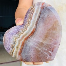806g Natural Amethyst Agate Quartz Crystal Love Heart Mineral Healing AK8