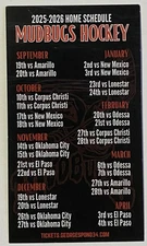 2025-2026 SHREVEPORT MUDBUGS Schedule 🏒 Minor Hockey Sked COOL CARD‼️