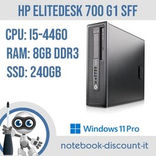 HP EliteDesk 700 G1 Cpu i5-4460 Ram 8gb DDR3 240gb SSD PC Desktop Win11Pro  A-
