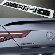 Mercedes Benz AMG Emblem Logo Heck Heckklappe Aufkleber Gl&auml;nzend Schwarz NEU