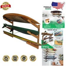 Space-Saving Surfboard Rack - Scratch Resistant Bamboo Storage
