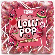 Watermelon Lollipops – 65 Count Bulk Candy Pack, Individually Wrapped –...