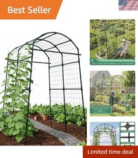 Arco de enrejado de jardín decorativo de 7 pies - Soporte que ahorra espacio para enredaderas de escalada