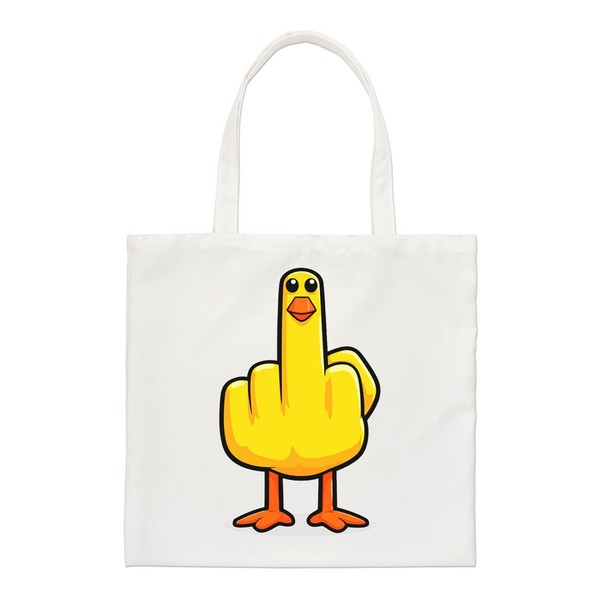 Mittelfinger Gelb Ente Regular Tragetasche Lustiger Witz Frech Dad Lehrer Gift-image