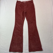 Wrangler Girls Size 18 REG  30x34 High Corduroy Flare Pants NWT Muted Rust Cords
