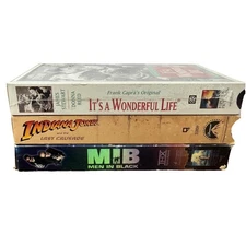 VHS Men’s Lot 3 In Black Indiana Jones Last Crusade It's A Wonderful