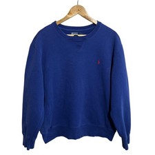 Polo Ralph Lauren Sweatshirt Mens Large Blue Crewneck Vintage Red Pony Pullover