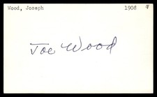 Smoky Joe Wood Red Sox Baseball Signed Index Card Auto *CA1893