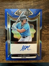 Gage Miller 2025 Panini Signature Selections Auto Blue Prizm Marlins RC 39/49