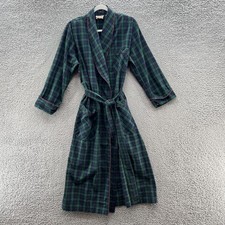 VTG 90s Victorias Secret Gold Label Robe Women Small Green Tartan Plaid Cotton