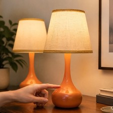 Set of 2 17" Touch Table Lamp 3-Way Dimmable Fixture Bedside Bedroom Living Room