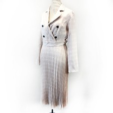 Simplee Shirt Dress Collared Tie Waist Button Pleated Hem Plaid Old Money Medium