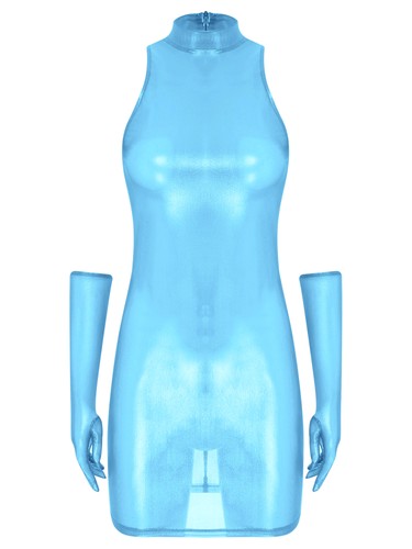 Womens Clubwear Halloween Bodycon Dress Sexy Outfit Gift Lingerie Glossy Bikini - Picture 42 of 114