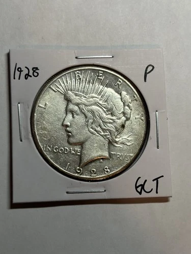 1928-P Peace Silver Dollar XF/AU Details Key Date